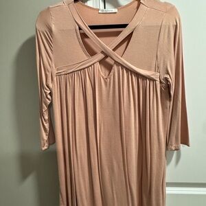 Chic Blush Pink Crisscross Tunic